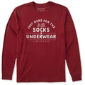 Men's Just Here for the Socks & Underwear Long Sleeve Crusher Tee