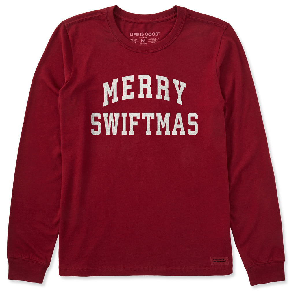 Women's Merry Swiftmas Arch Long Sleeve Crusher Tee product image 1