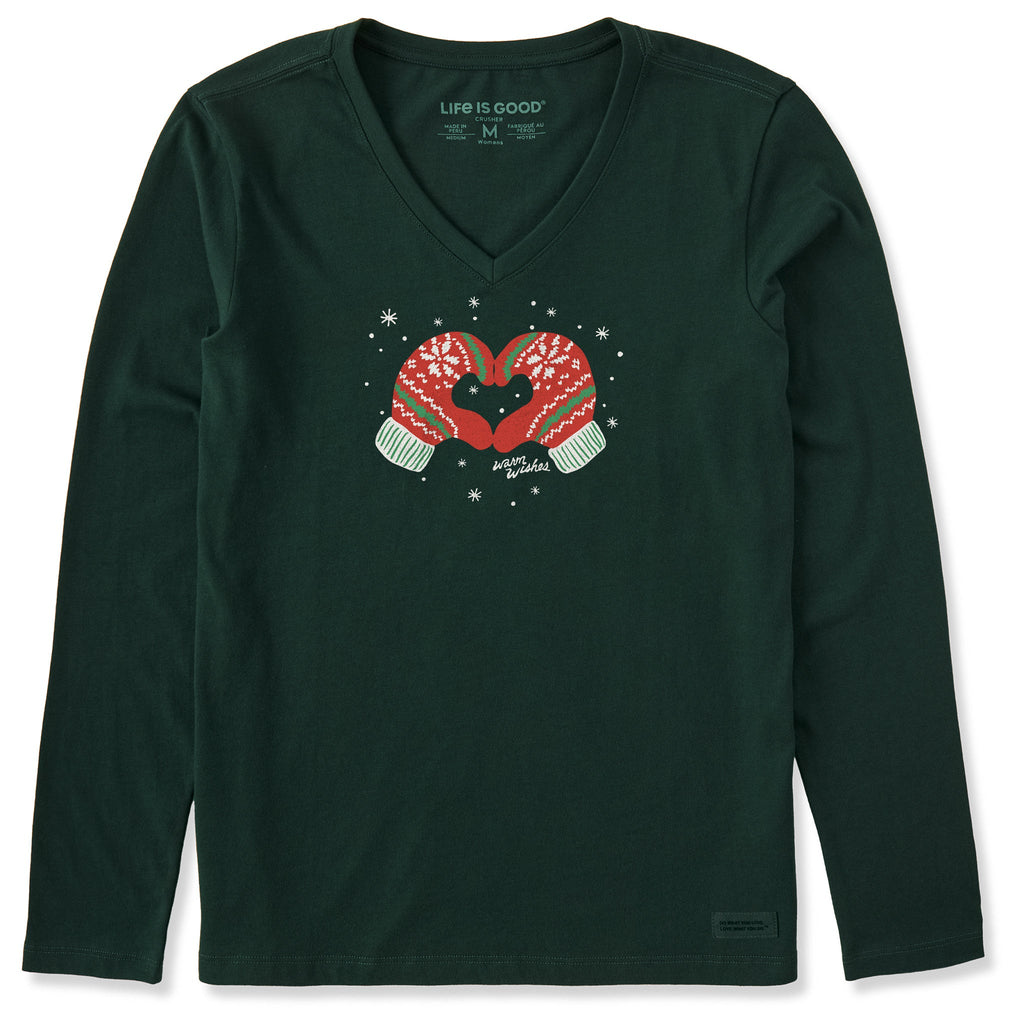 Women's Warm Wishes Heart Long Sleeve Crusher Vee product image 1