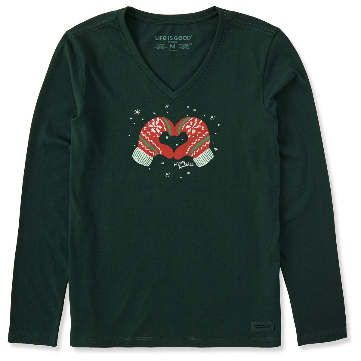 Women's Warm Wishes Heart Long Sleeve Crusher Vee product image 1