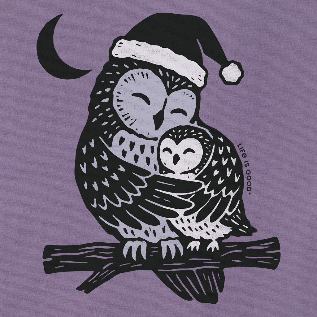 Women's Holiday Owl Mama Long Sleeve Crusher Tee