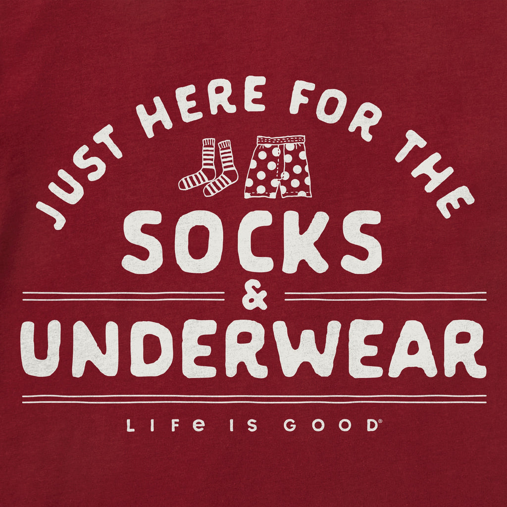 Women's Just Here for the Socks & Underwear Long Sleeve Crusher Tee