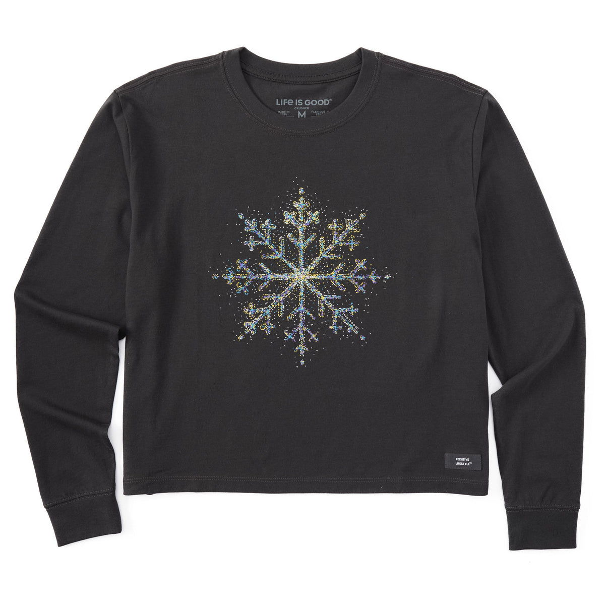 Women's Bright Sparkle Snowflake Long Sleeve Crusher Boxy product image 1