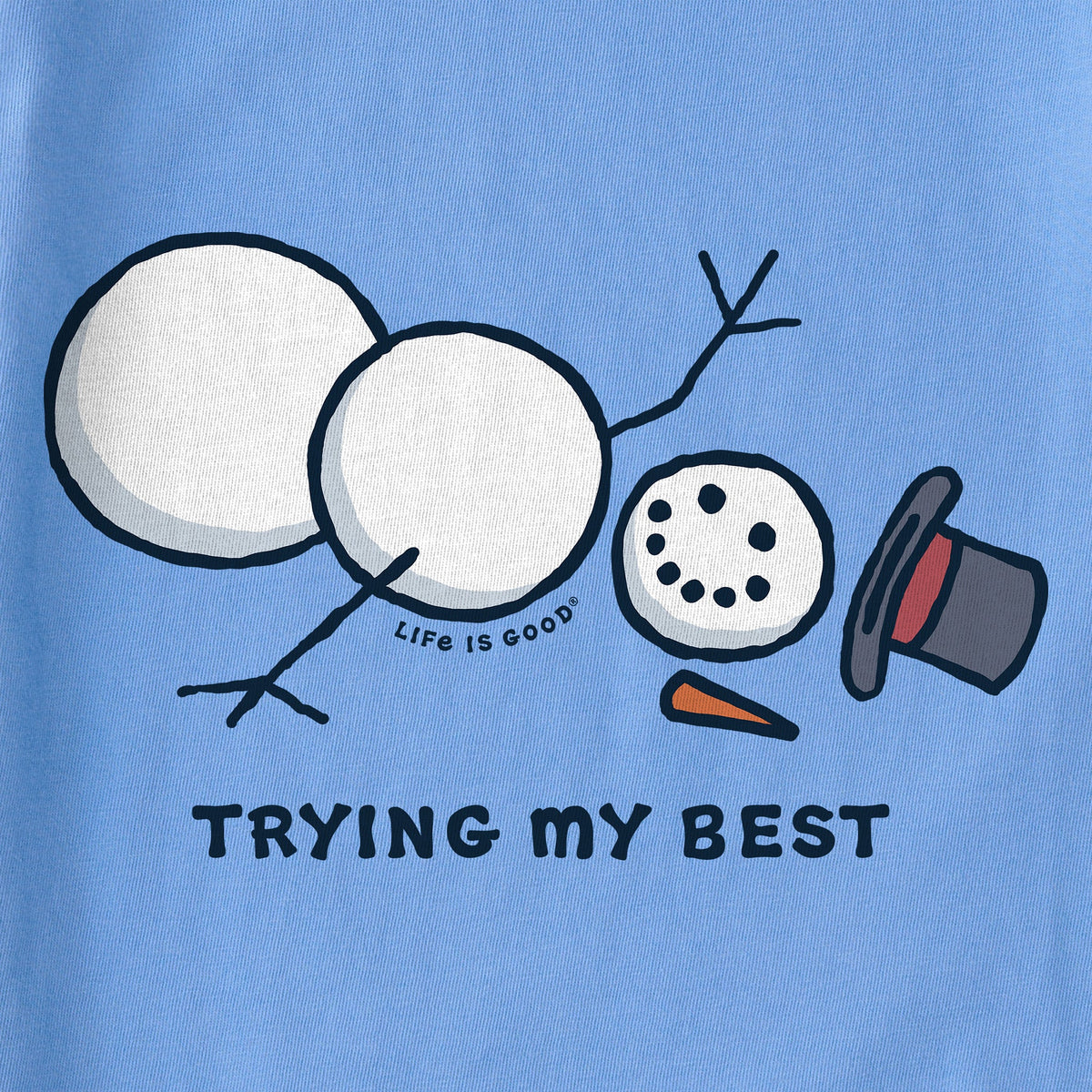 Women's Trying My Best Snowman Long Sleeve Crusher Boxy Tee product image 2