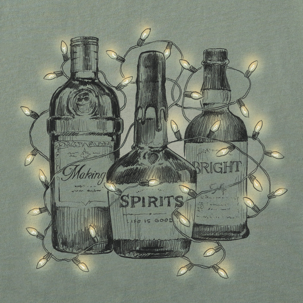 Women's Making Spirits Bright Bottles Short Sleeve Crusher product image 2