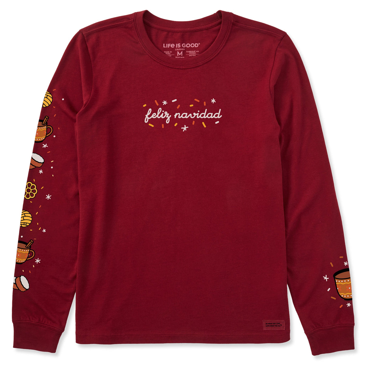 Women's Feliz Navidad Sparkle Long Sleeve Crusher Tee product image 1