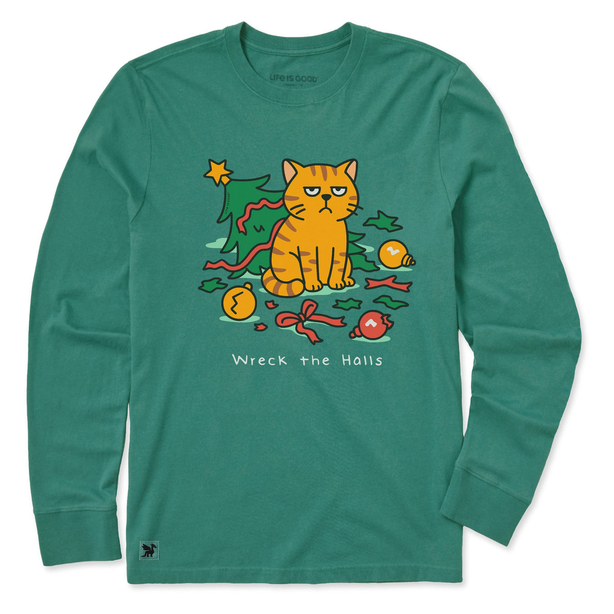 Kids Wreck the Halls Cat Long Sleeve Crusher Tee product image 3