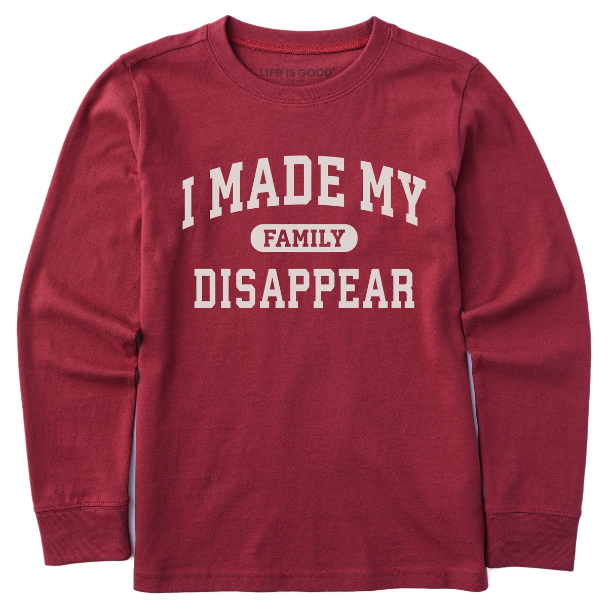 Kids I Made My Family Disappear Arch Long Sleeve Crusher Tee product image 3