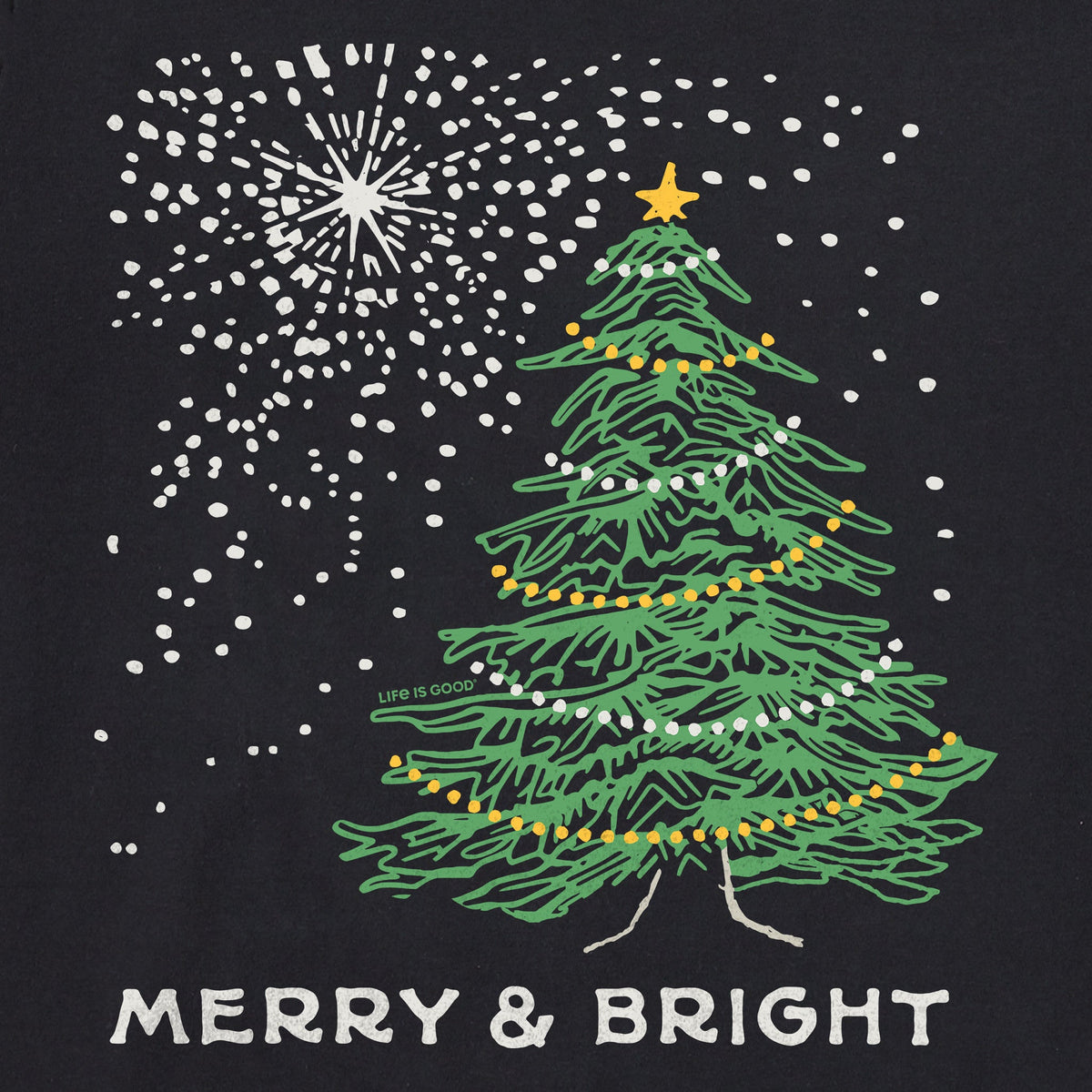 Men's Merry & Bright Tree Stars Long Sleeve Crusher Tee product image 4