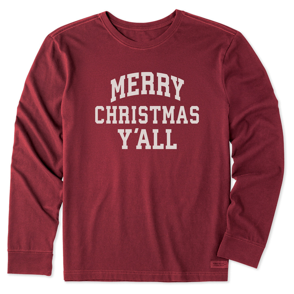 Men's Merry Christmas Yall Arch Long Sleeve Crusher Tee product image 3
