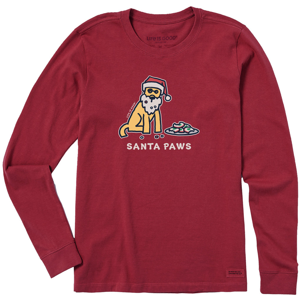 Women's Santa Paws Rocket Long Sleeve Crusher Tee