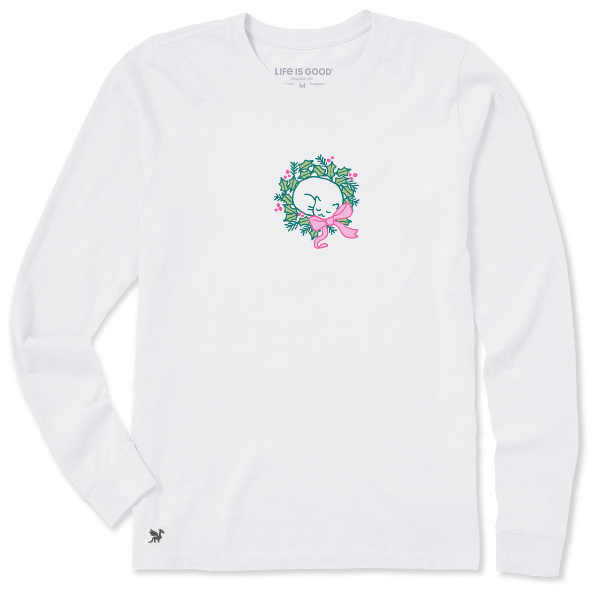 Women's Cat Nap Wreath Long Sleeve Crusher Tee product image 1
